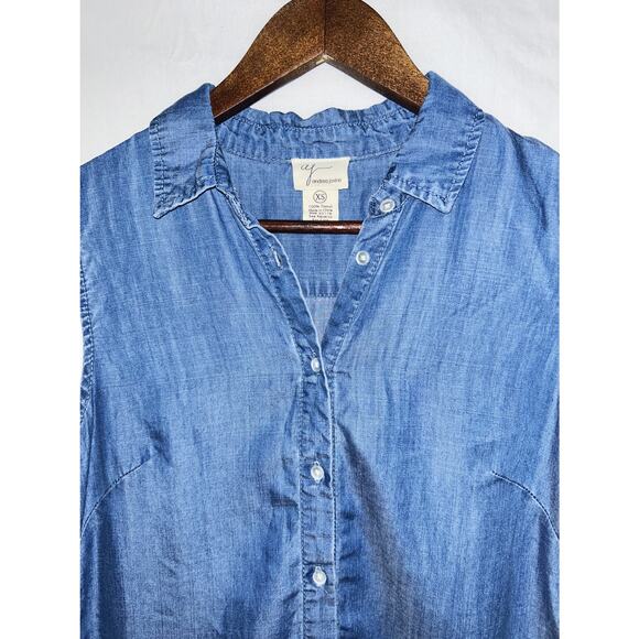 Andrea Jovine Women's XS Button Front Sleeveless Blue Jean Dress - Picture 2 of 4